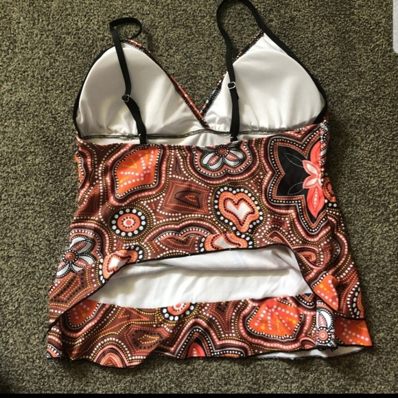 New Orange and Black Tankini - Picture 3 of 5